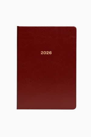 Hardbound Dated 2026 Planner in Garnet (Pre-Order)