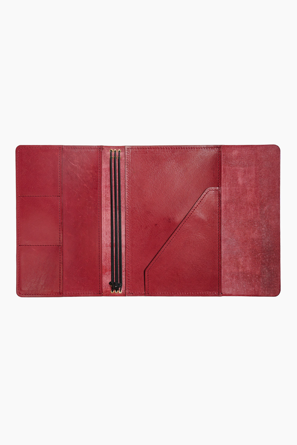 Trifold A5 Leather Journal in Merlot