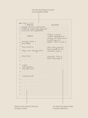 Daily Grid Notebook Insert