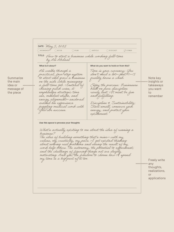 Media Digest Notebook Insert