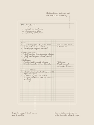 Meeting Minutes Notebook Insert